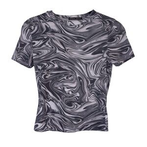 ***5/25*** SHEIN Monochrome Swirl Tee